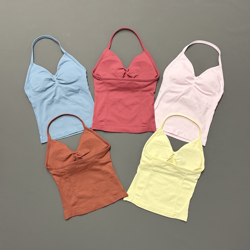 Sports Bra Racerback - Nahtloses Damen-Sport-Tanktop mit Neckholder und Spaghettiträgern,