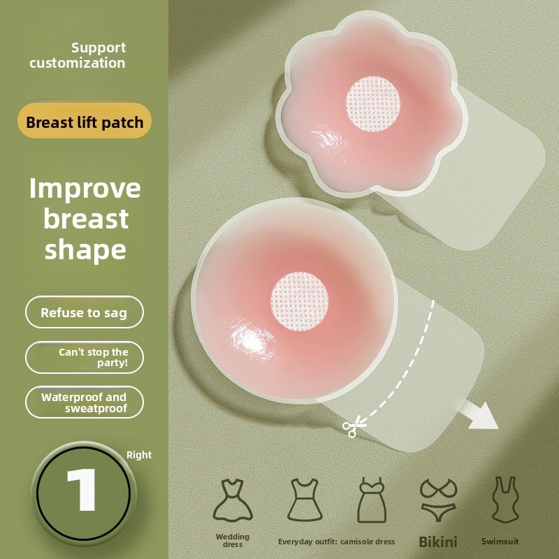 Backless Bra Sticky - Unsichtbarer BH, trägerloser Klebe-BH, Push-up-Brustband, Silikon-Nippelabdeckung,
